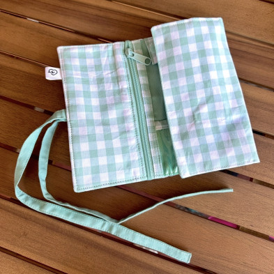Joyero de viaje MARVE - personalizable - vichy menta