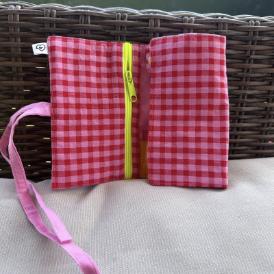 Joyero de viaje MARVE - personalizable - vichy rosa/rojo