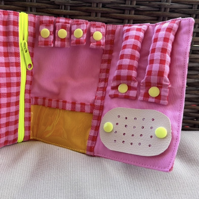 Joyero de viaje MARVE - personalizable - vichy rosa/rojo