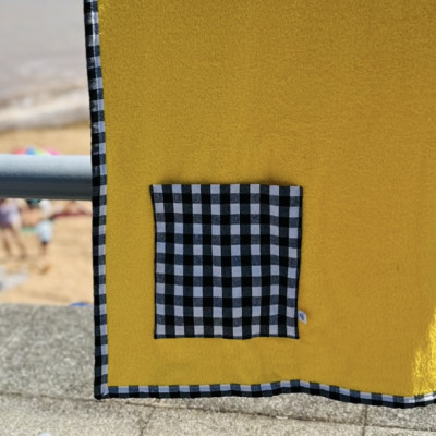 Toalla de playa - MARVE rizo amarillo + vichy negro
