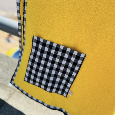 Toalla de playa - MARVE rizo amarillo + vichy negro