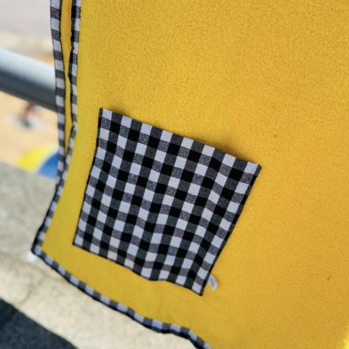 Toalla de playa - MARVE rizo amarillo + vichy negro