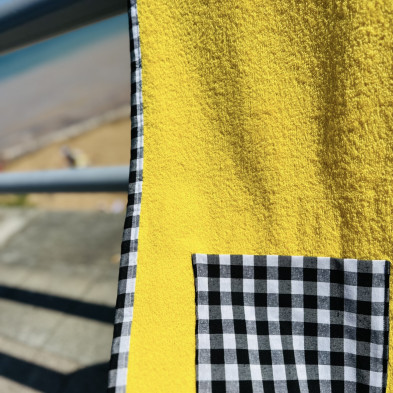 Toalla de playa - MARVE rizo amarillo + vichy negro