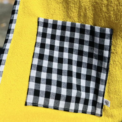 Toalla de playa - MARVE rizo amarillo + vichy negro