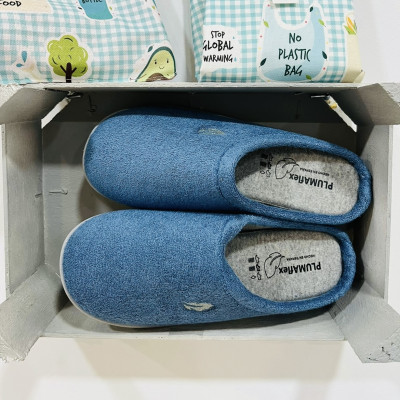 Zapatilla de casa BAMBOO - Plumaflex descalza - azul jeans