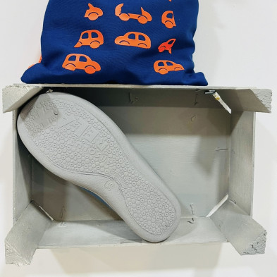 Zapatilla de casa BAMBOO - Plumaflex descalza - azul jeans