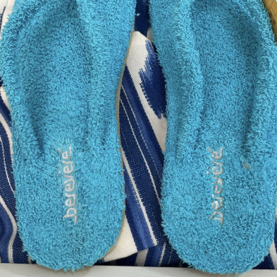 Zapatillas de casa DUKE tipo chancla - azul rizo