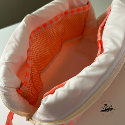 Neceser XL de maquillaje MARVE - vichy naranja flúor + impermeable