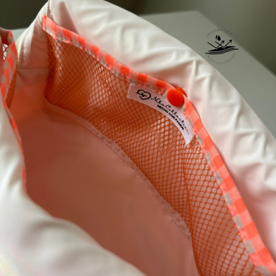 Neceser XL de maquillaje MARVE - vichy naranja flúor + impermeable