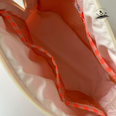 Neceser XL de maquillaje MARVE - vichy naranja flúor + impermeable