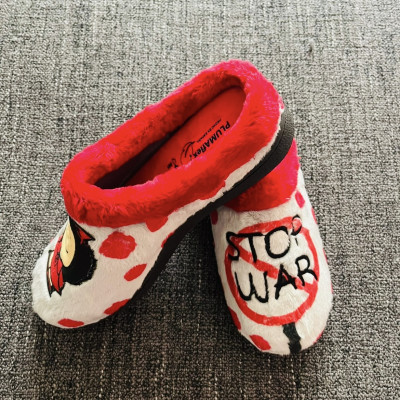 Zapatilla de casa MAFFY - Plumaflex gris y rojo