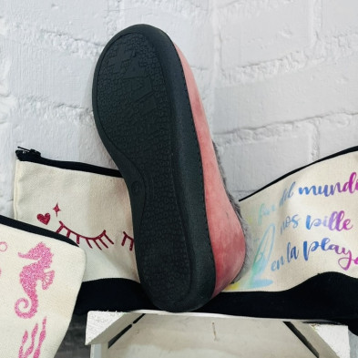 Zapatilla de casa HOLLAND cerrada - Plumaflex rosa maquillaje