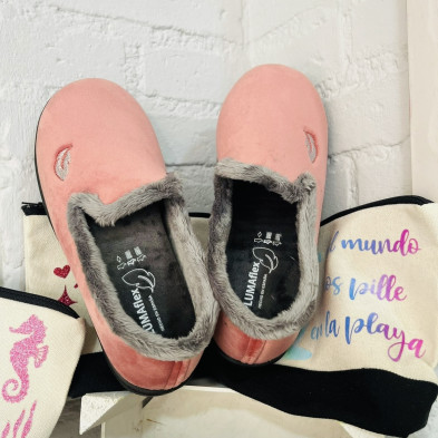Zapatilla de casa HOLLAND cerrada - Plumaflex rosa maquillaje