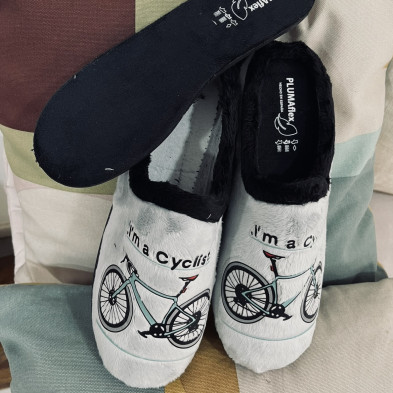 Zapatilla de casa BICI - plumaflex-  descalza gris