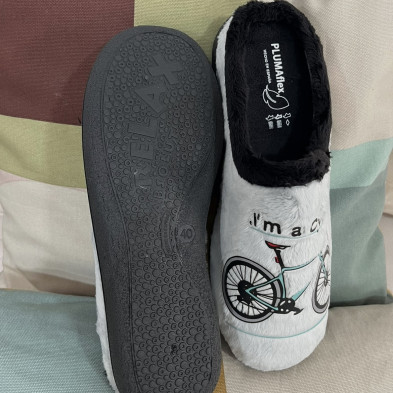 Zapatilla de casa BICI - plumaflex-  descalza gris