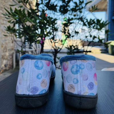 Zapatilla de casa PERRITOS - Plumaflex cerrada azul