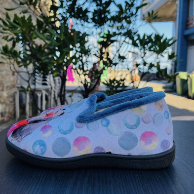 Zapatilla de casa PERRITOS - Plumaflex cerrada azul