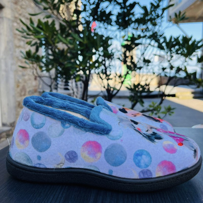 Zapatilla de casa PERRITOS - Plumaflex cerrada azul