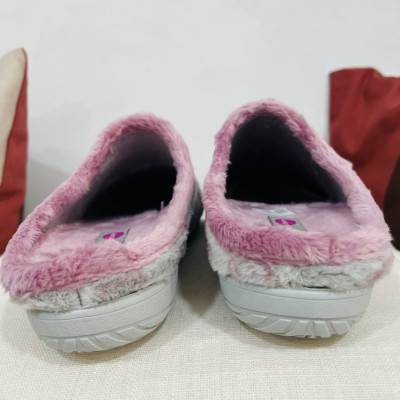 Zapatilla de casa HAPPY descalza BioRelax niebla/rosa