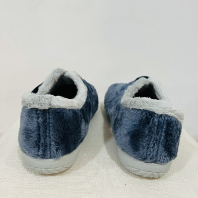 Zapatilla de casa  PIZOL cerrada velcro Biorelax - azul/gris