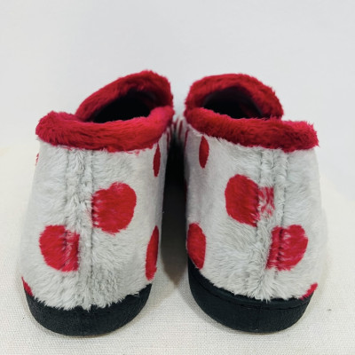 Zapatilla de casa MAFFY - Plumaflex gris y rojo