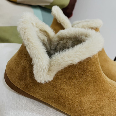 Zapatilla de casa de bota DAMA - cuero