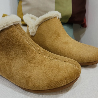 Zapatilla de casa de bota DAMA - cuero