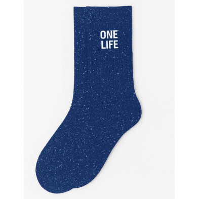 Calcetines mujer azules con mensaje One Life | Brillo