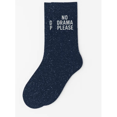 Calcetines mujer azul marino con brillo y mensaje “No Drama Please”