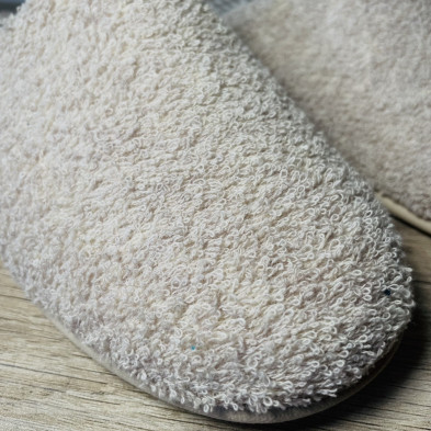 Zapatillas de casa CHIC - descalza - rizo beig + vichy