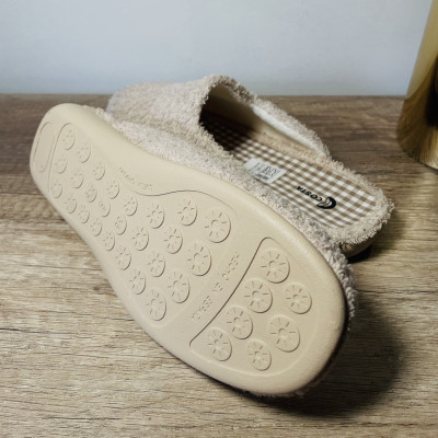 Zapatillas de casa CHIC - descalza - rizo beig + vichy
