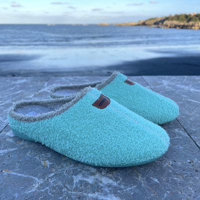 Zapatilla de casa GANDIA - descalza rizo menta