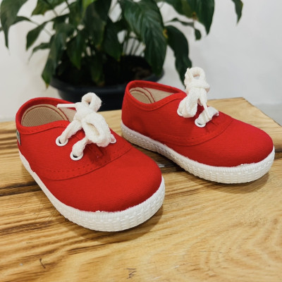 Zapatilla lona con cordones - INGLESES - Rojo