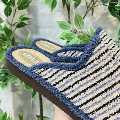 Zapatillas de casa descalzas | NAUTILUS rizo americano rayas azul