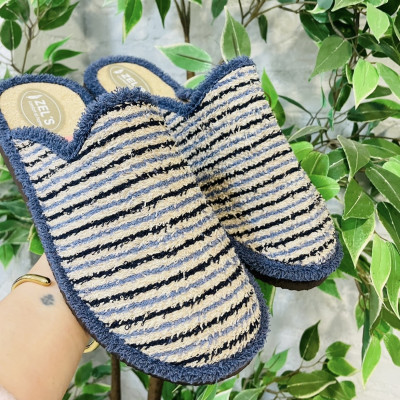Zapatillas de casa descalzas | NAUTILUS rizo americano rayas azul