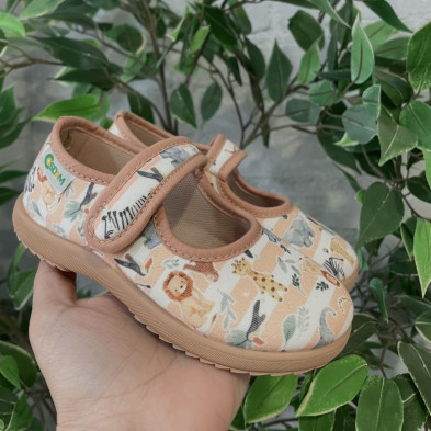Zapatillas de casa SELVA - cerradas - rayas coral