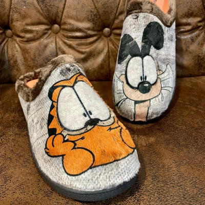 Zapatillas de casa GARFIELD cerradas marrón de Plumaflex