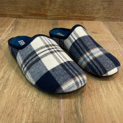 Zapatillas de hombre QUEBEC descalza cuadro azul marino