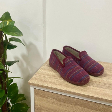 Zapatillas de casa SACHA - cerrada - cuadro clásico burdeos