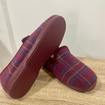 Zapatillas de casa SACHA - cerrada - cuadro clásico burdeos
