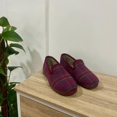 Zapatillas de casa SACHA - cerrada - cuadro clásico burdeos