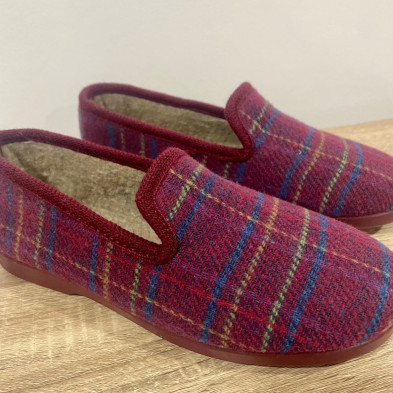 Zapatillas de casa SACHA - cerrada - cuadro clásico burdeos