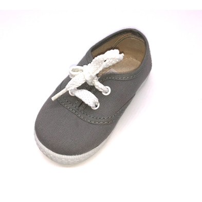 Zapatilla lona con cordones - INGLESES - Gris