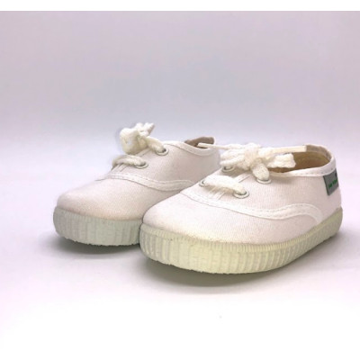 Zapatilla lona con cordones - INGLESES - Blanco