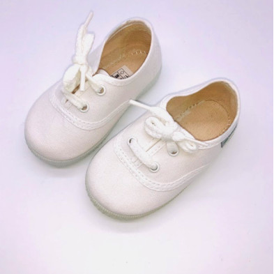 Zapatilla lona con cordones - INGLESES - Blanco