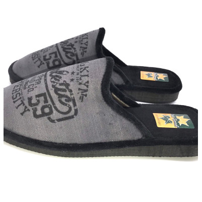 Zapatilla de casa descalza - gris y negro