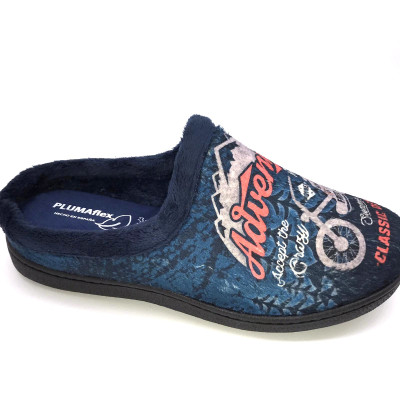 Zapatilla de casa descalza - moto azul - junior