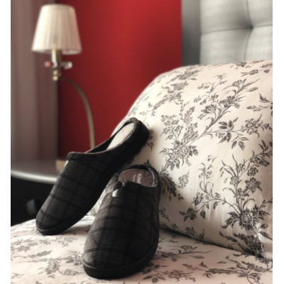 Zapatilla de casa - descalza Plumaflex cuadro gris