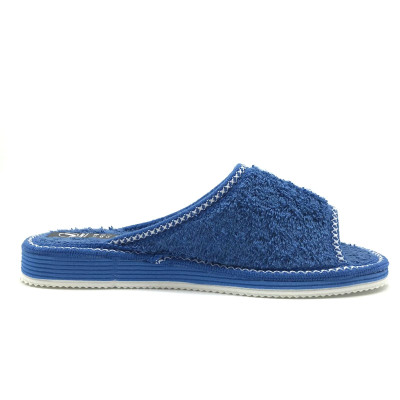 Zapatilla de casa MAE descalza y abierta - rizo azul royal