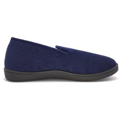 Zapatilla de casa cerrada - rizo azul marino